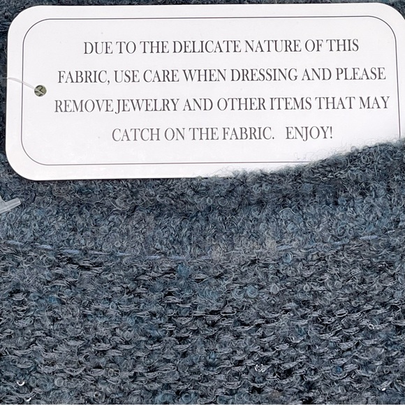 SIGRID OLSEN Studio Sequin Sweater Blend Wool Relaxed Long Sleeves Stretch Blue - Picture 12 of 13